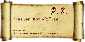 Pfeiler Kornélia névjegykártya
